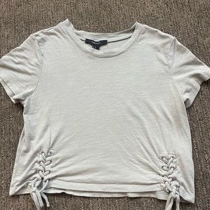 Greenish-gray, forever 21 cropped tee, size medium